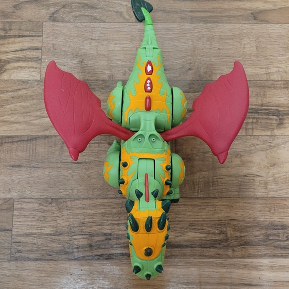 2pc Imaginext Deluxe Green Dragon 13" & Imaginext Red Dragon with Fuzzy Hair - Picture 4 of 4